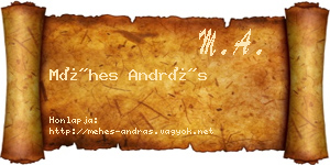 Méhes András névjegykártya