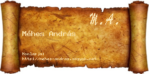 Méhes András névjegykártya